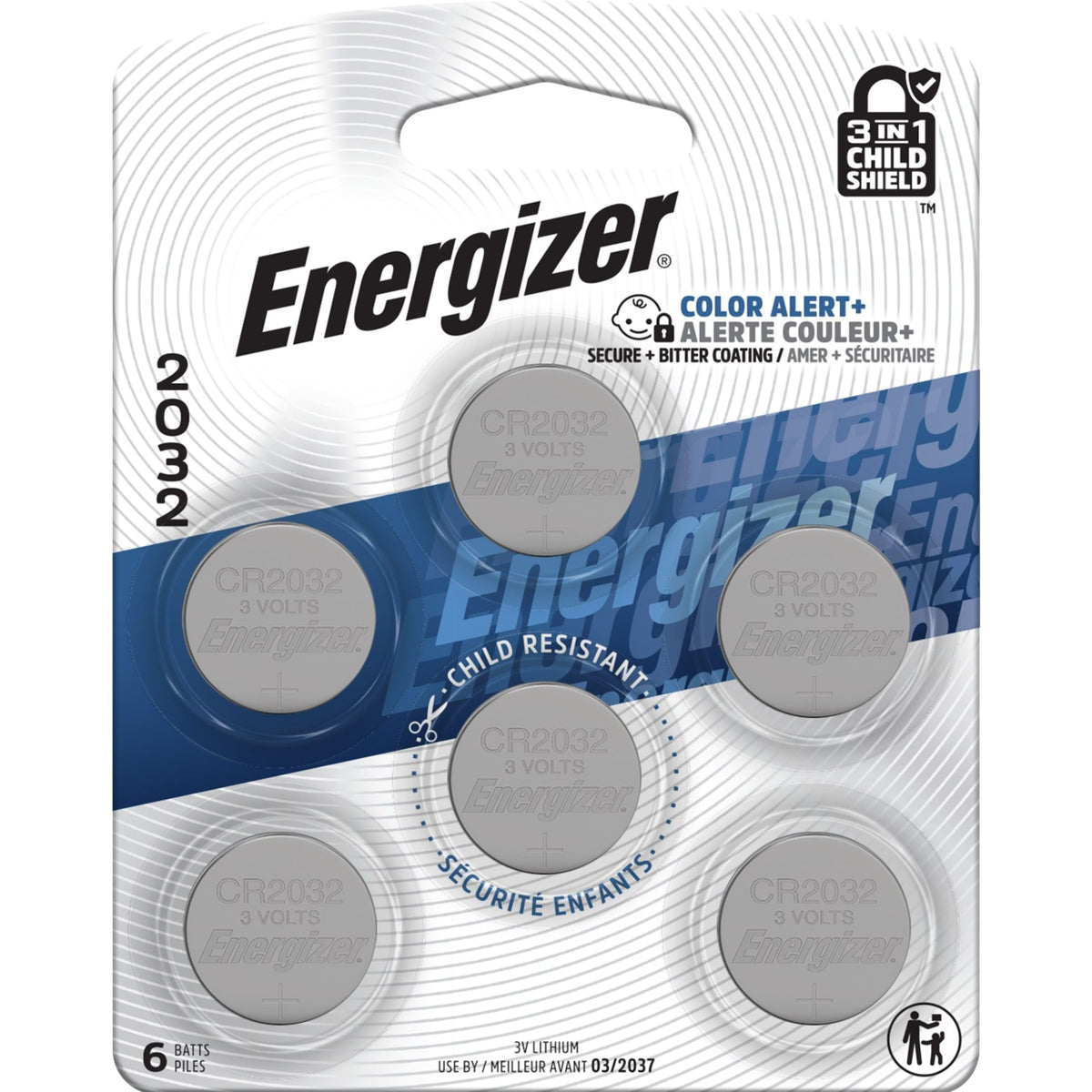 6-pk CR2032 3V / 3 Volt Lithium Coin Cell Batteries, Long Lasting C5E2 - product image 2