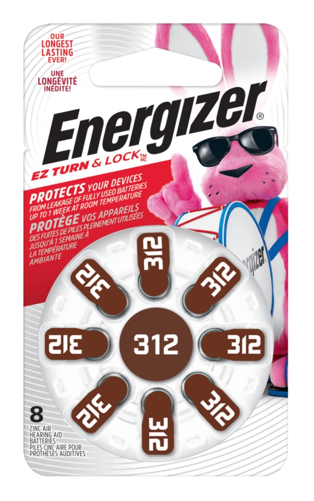 8-pk 1.4V / 1.4 Volt Zinc Hearing Aid Batteries 312, EZ Turn Lock, Long Lasting H3N3 - product image 1