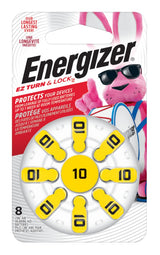 8-pk Size AZ10 1.4V / 1.4 Volt Zinc Hearing Aid Batteries, EZ Turn Lock P6Q8 - product image 1