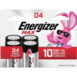Max 4-pk D Alkaline Batteries, Long Lasting, All Purpose M9G5 - product image 1