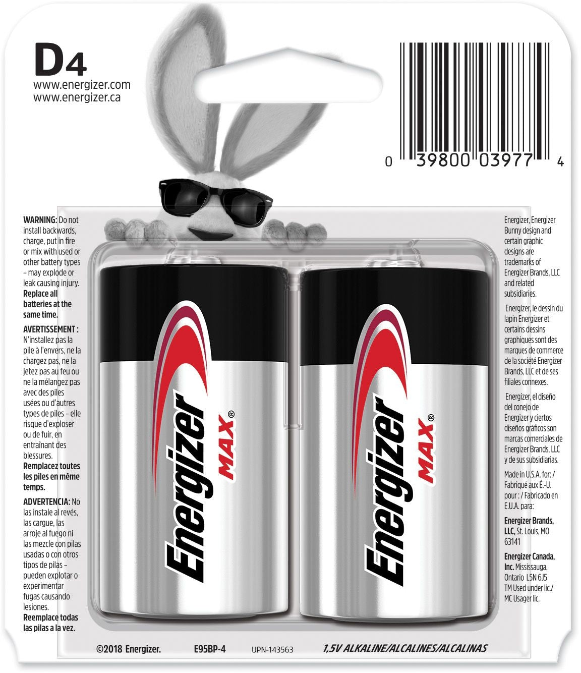 Max 4-pk D Alkaline Batteries, Long Lasting, All Purpose M9G5 - product image 3