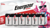 Max 6-pk 9V / 9 Volt Alkaline Batteries, Long Lasting, All Purpose Y3P3 - product image 1