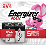 Max 9V Batteries, Long Lasting, All Purpose, Alkaline, 4-pk U3F6 - product image 1