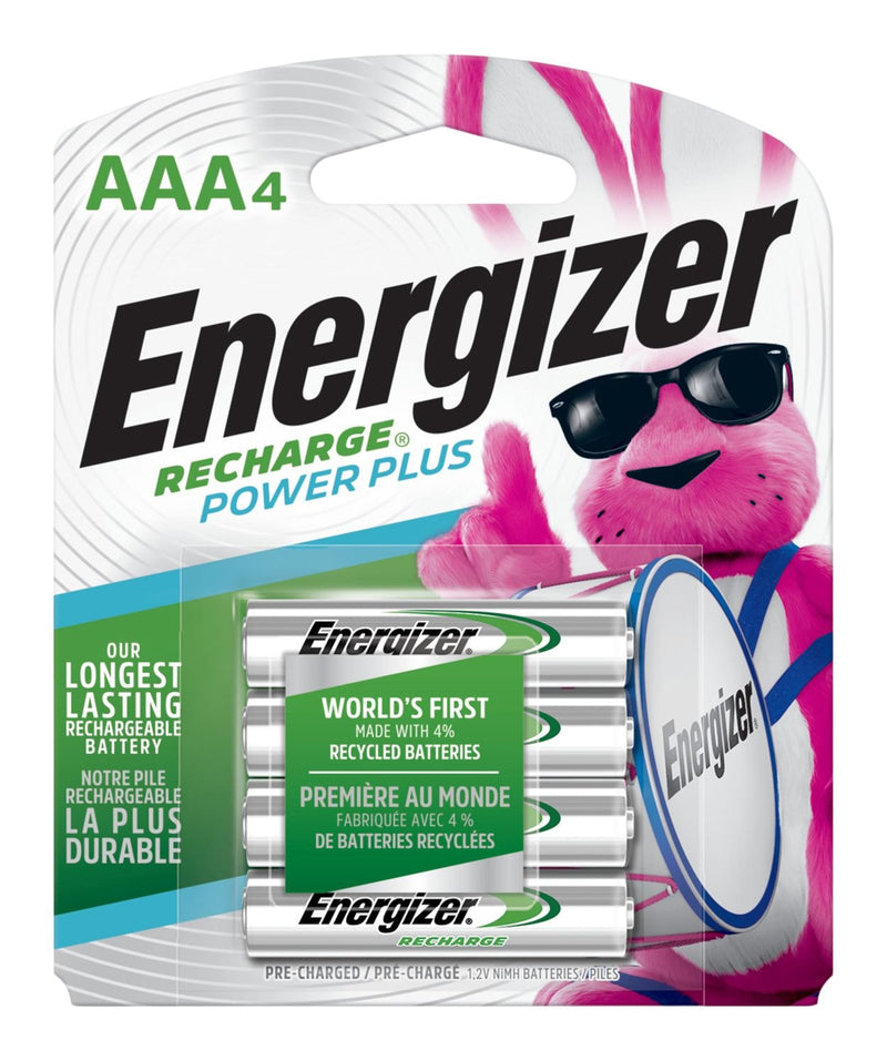 NH12BP-4 AAA 800mAh NiMH Rechargeable Batteries, Pre-Charged, All Purpose, 4-pk P3S6