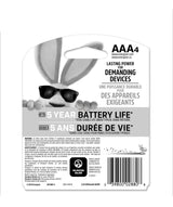 NH12BP-4 AAA 800mAh NiMH Rechargeable Batteries, Pre-Charged, All Purpose, 4-pk P3S6 - product image 2