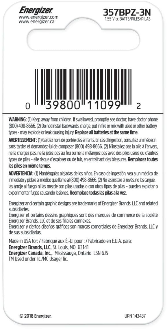 Silver Oxide 3-pk 357 LR44 AG13 303 A76 1.5V / 1.5 Volt Button Coin Cell Batteries A7M4 - product image 2
