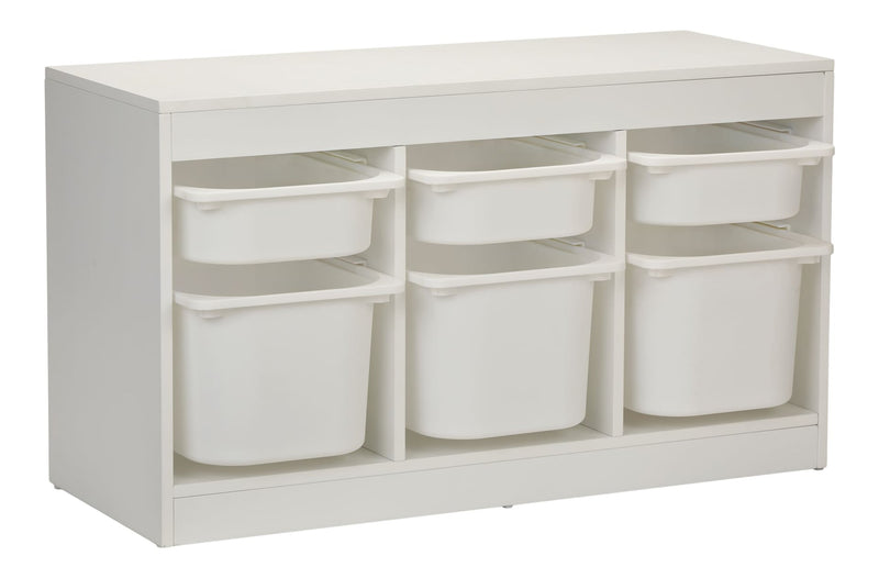 6-Bin Stackable Pull Out Organizer, White K0B6