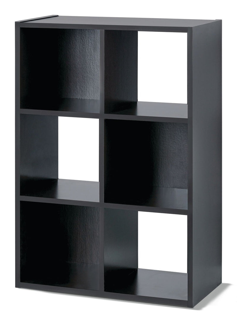 6-Cube Storage Organizer, Bookcase/Bookshelf, Dark Brown Finish X5S2
