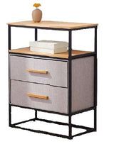 Fabric 2-Drawer 1-Shelf Storage Organizer, Wood A6H4 - product image 1