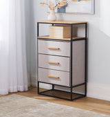 Fabric 3-Drawer 1-Shelf Storage Organizer, Wood J4T5 - product image 1