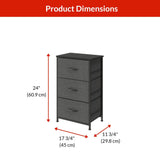 Fabric 3-Drawer Storage Organizer, Grey R1O4 - product image 1