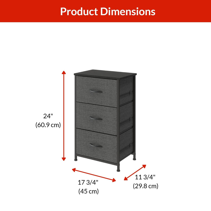 Fabric 3-Drawer Storage Organizer, Grey R1O4