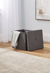 Folding Storage Ottoman, Grey Y7Q9 - product image 1