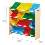 Kids 12-Bin Bedroom/Playroom Toy Storage Organizer, Yellow N9B2 - product image 4