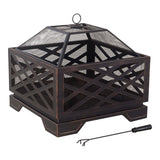 Lawrence Steel Outdoor Wood Burning Fire Pit with Fireplace Poker, 25 x 25 x 26-in O4H4 - product image 1