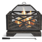 Lawrence Steel Outdoor Wood Burning Fire Pit with Fireplace Poker, 25 x 25 x 26-in O4H4 - product image 3