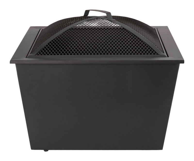Lyall Square Outdoor Wood Firepit, 20-in, Black P6N7