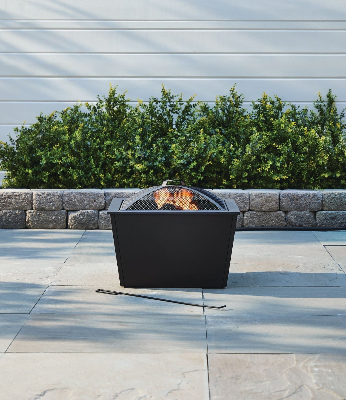 Lyall Square Outdoor Wood Firepit, 20-in, Black J6Y3 - product image 6