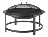 Macaulay Round Outdoor Wood Firepit, 29-1/2-in, Black O3O9 - product image 1