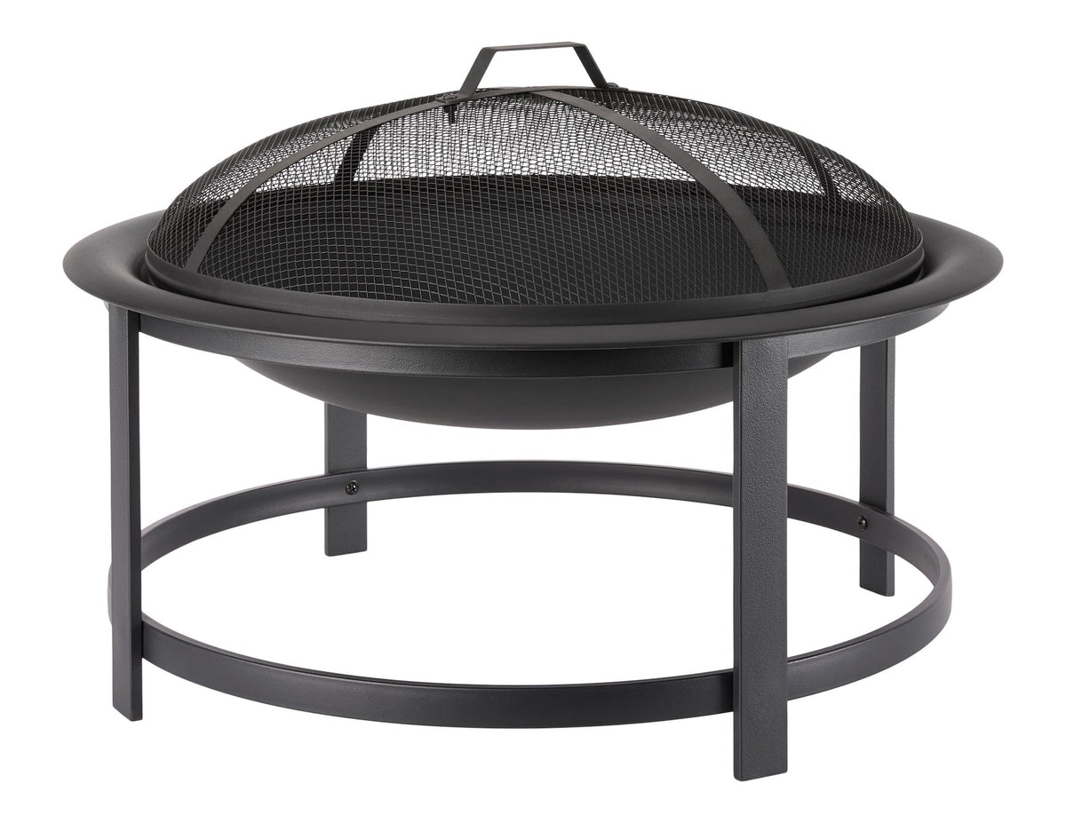 Macaulay Round Outdoor Wood Firepit, 29-1/2-in, Black O3O9 - product image 1