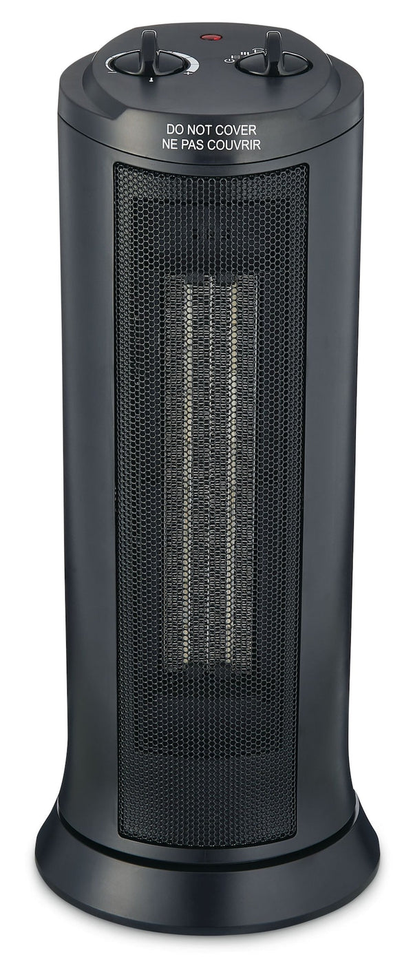 Oscillating Tower Ceramic Space Heater withThermostat, 1500W, Black D5S3