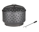Round Outdoor Wood Burning Fire Pit, Steel, Black, 24-in X7D2 - product image 1