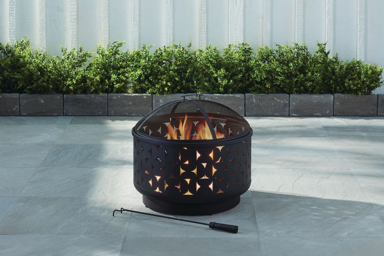 Round Outdoor Wood Burning Fire Pit, Steel, Black, 24-in X7D2 - product image 4