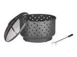 Round Outdoor Wood Burning Fire Pit, Steel, Black, 24-in X7D2 - product image 5