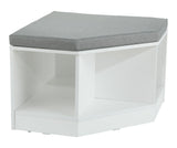Space Saving Corner Bench with Storage, White/Grey N0D0 - product image 1