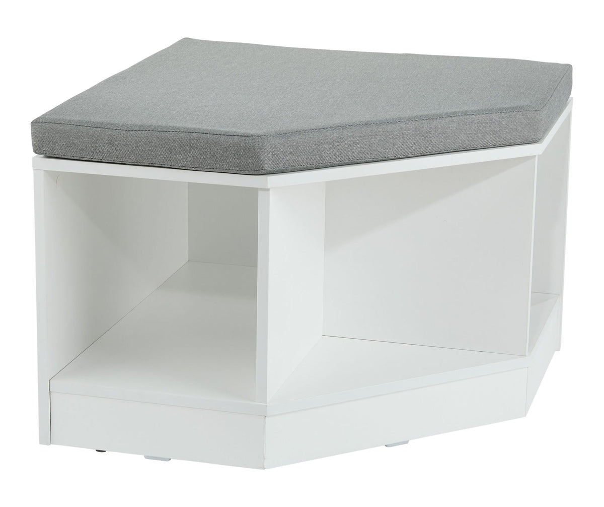 Space Saving Corner Bench with Storage, White/Grey D2V0 - product image 1