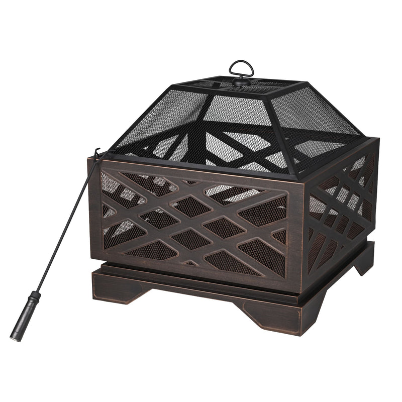 Square Heavy Duty Patio Fire Bowl/Fire Pit Cover, 31 x 31 x 24-in A9J1