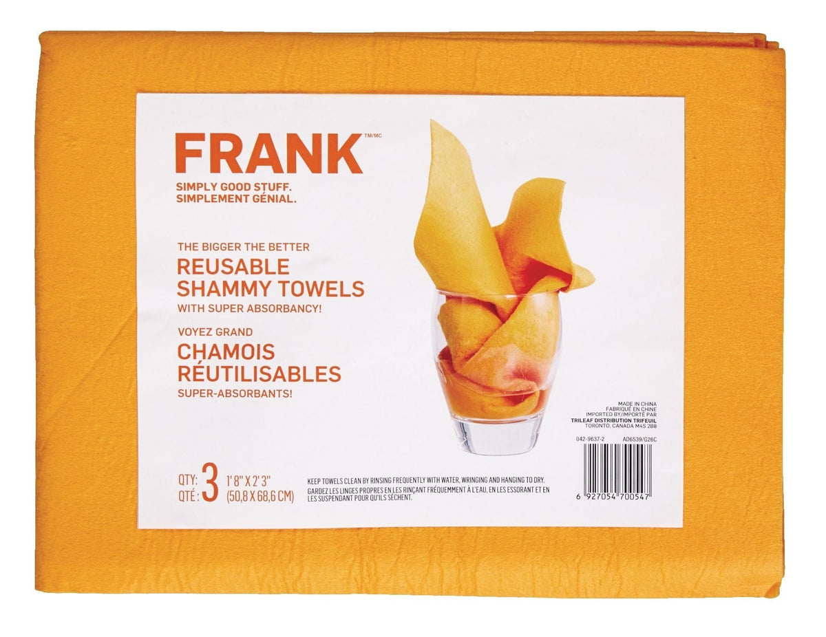 All-Purpose Machine Washable Synthetic Giant Shammy Towel, Orange, 3-pk O3A0 - product image 6