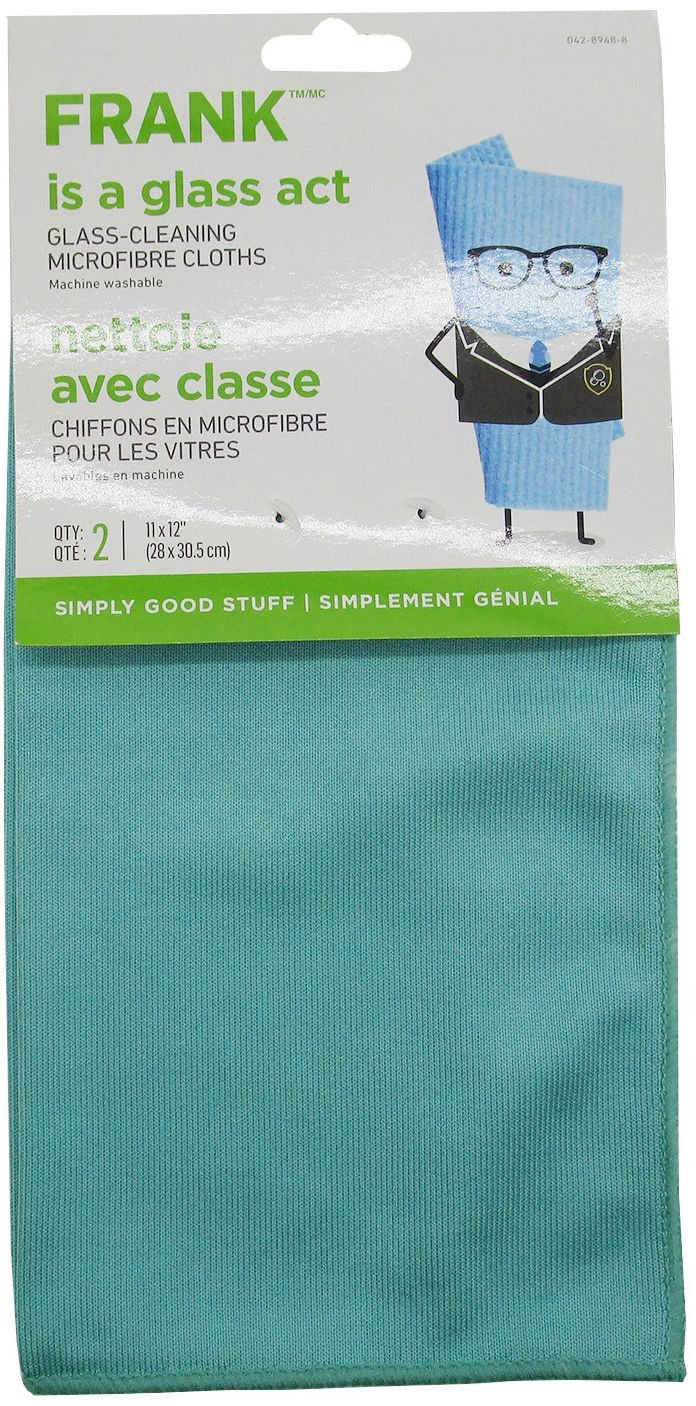 Glass Cleaning Machine Washable Microfibre Cloths, Blue, 2-pk O1T9 - product image 1