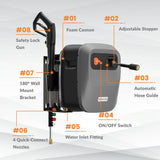 Tools Grandfalls G20 Wall Mounted 1900 PSI 2.2 GPM Brushless Electric Pressure Washer with 65-ft Retractable Hard Hose V7Q4 - product image 3