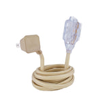 9-ft 16/2 Fabric Extension Cord, Right Angle Plug, 3 Outlets, Gold A5I0 - product image 1