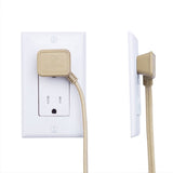 9-ft 16/2 Fabric Extension Cord, Right Angle Plug, 3 Outlets, Gold A5I0 - product image 6