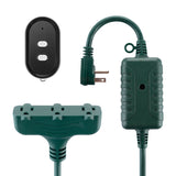 Electric 50-ft 14/3 Outdoor Power Cord with Wireless Remote & 3 Grounded Outlets, Green Q1U1 - product image 1