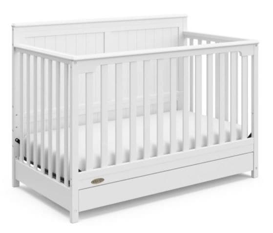 Hadley 4-in-1 Convertible Crib with Drawer, White V2N3