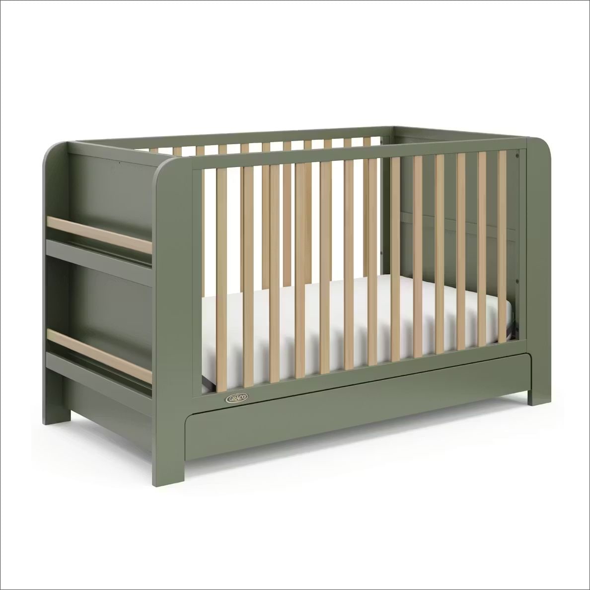 Read-with-Me 4-in-1 Crib with Drawer - Olive/Driftwood K3L1 - product image 1