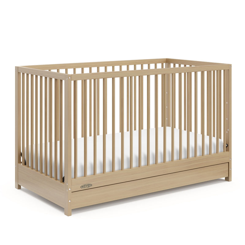 Teddi 4-in-1 Convertible Crib with Drawer, Driftwood E1C2