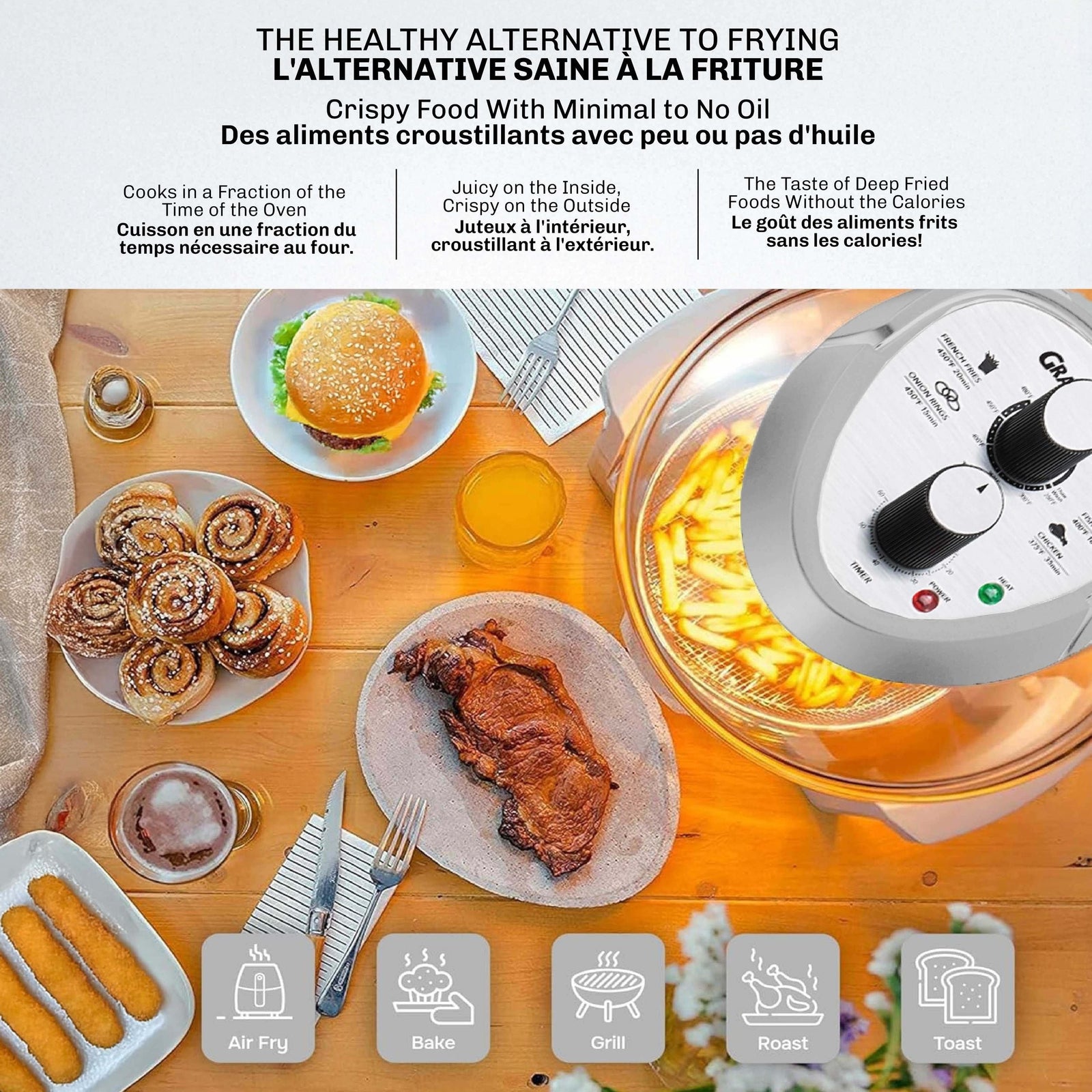 Glass Air Fryer, Silver W8J6 - product image 4