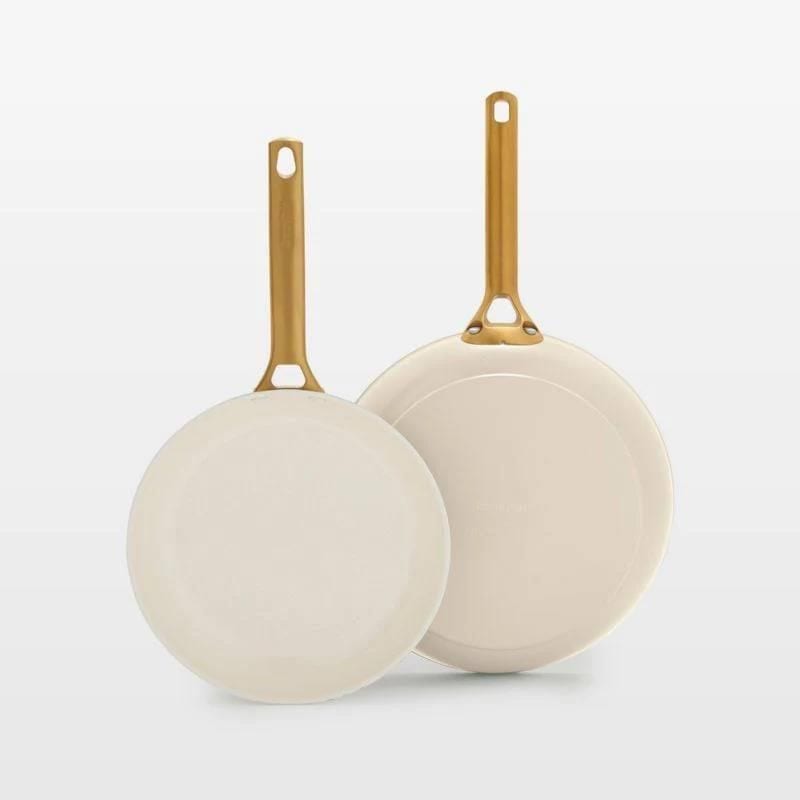 Luxe 2pc Ceramic Frypan set - cream S8G2 - product image 1
