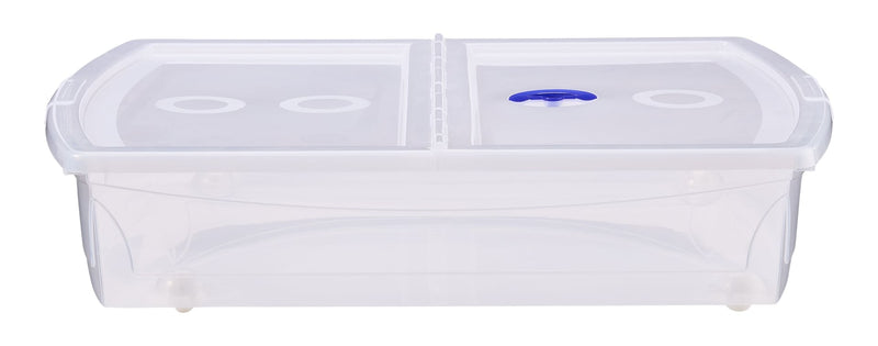 Shallow Under-the-Bed Storage Tote with Wheels Q7P8