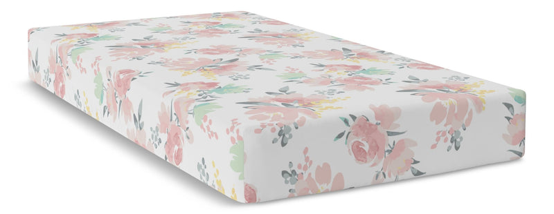 Fitted Percale Crib Sheet, Watercolour Blooms R6Q1