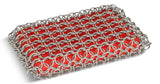 Dishwasher-Safe Cast Iron Scrubbing Pad, Red T8A4 - product image 1