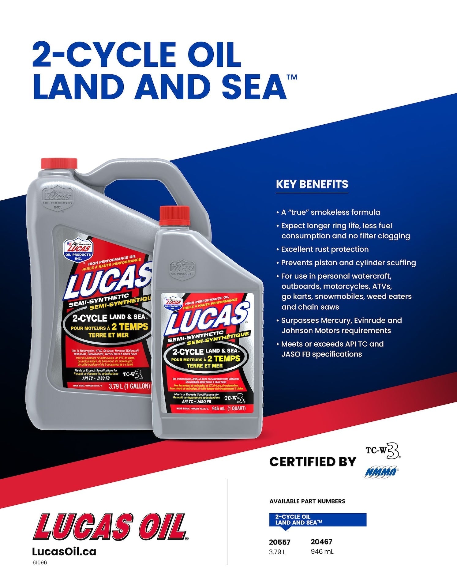 Oil 2-Stroke Semi-Synthetic Land & Sea Oil, 3.87-L V1J7 - product image 3