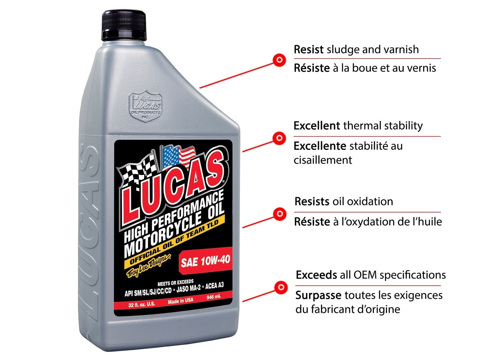Oil High Performance Motorcycle Oil SAE, 946-mL Y1O7 - product image 5