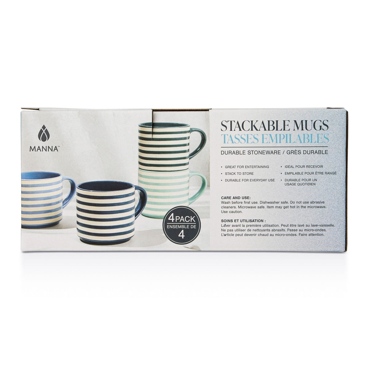 Blue Strip Stackable Mugs, Assorted Colours, 4-pk V1T1 - product image 4