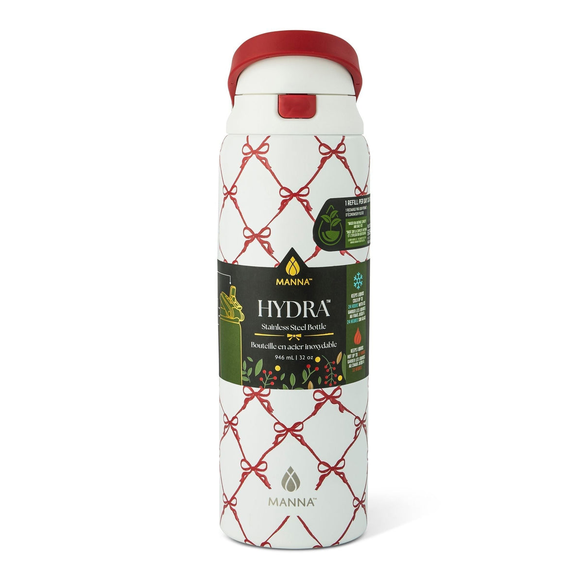 Hydra 946-mL Stainless Steel Bottle with Bows Design D9I1 - product image 3