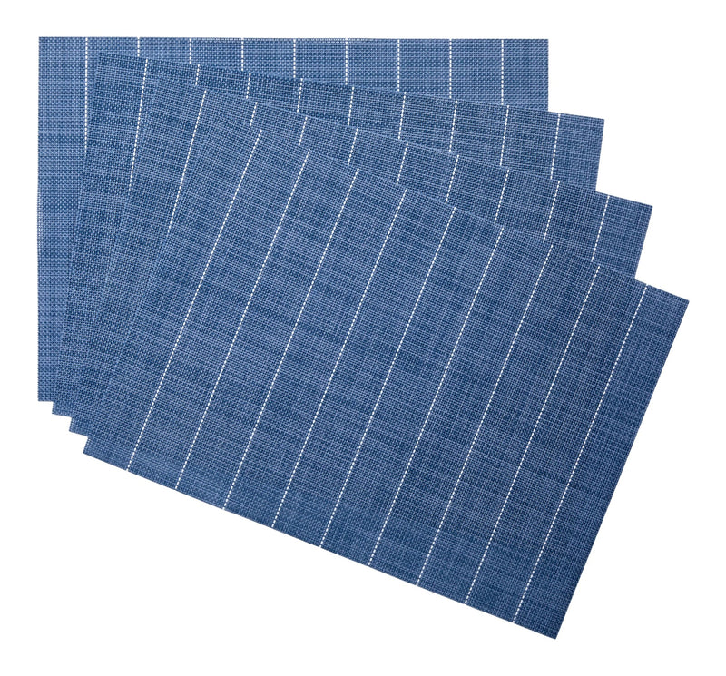 Blue Striped Woven Textilene Placemats, 13-in x 18-in, 4-pk P7C1